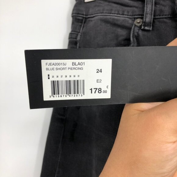 NWT The Kooples Charcoal Wash  Lizy Distressed SlimJeans w/ Piercings size 24 - Picture 4 of 16